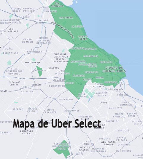 Mapa de Cobertura de Uber Select
